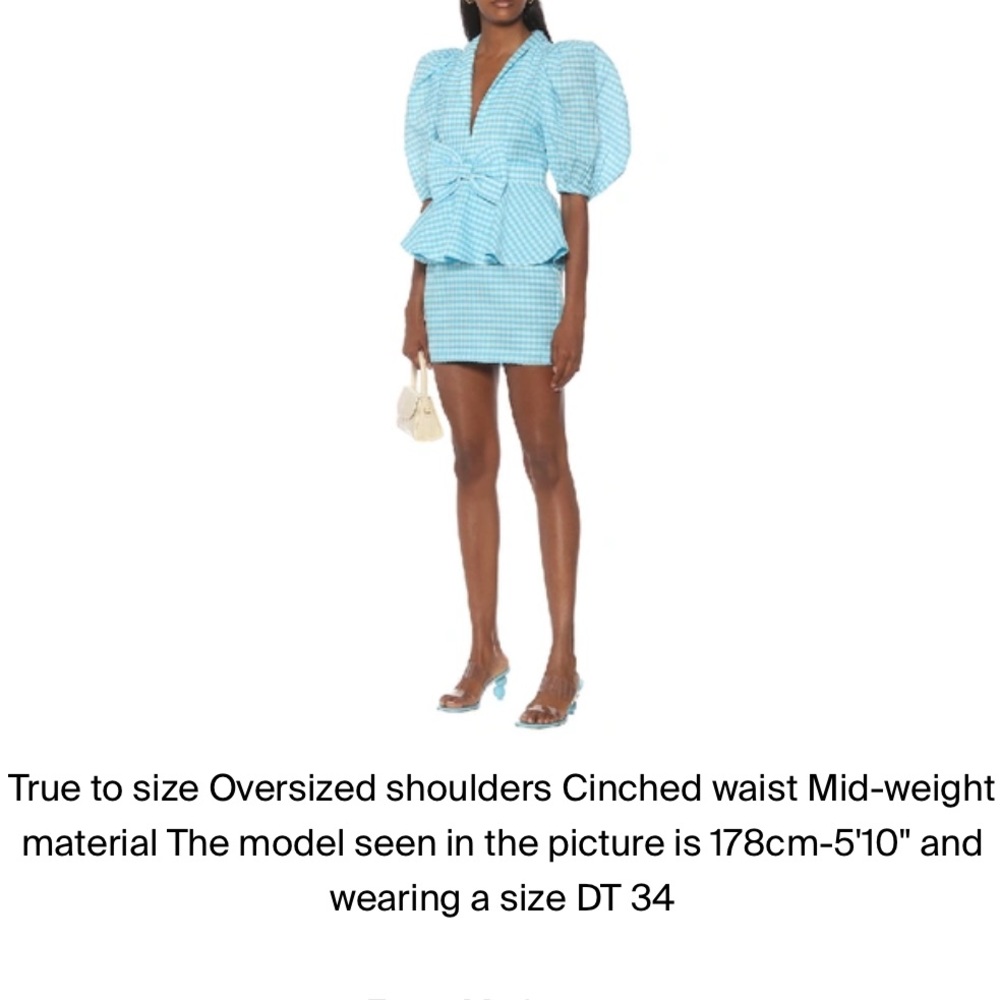 Rotate - Birger Christensen Johanna Gingham Minidress In Blue - size 36 0 - Picture 10 of 10